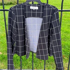 Tahari Black and White Checkered Blazer